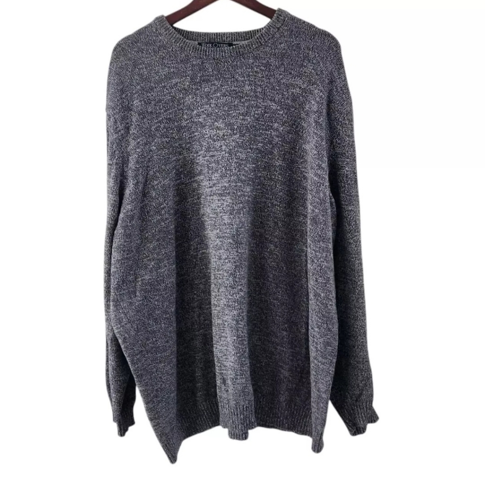 Woolover Gray Charcoal Chunky Sweater Pull Over Cotton Mens Size XXL